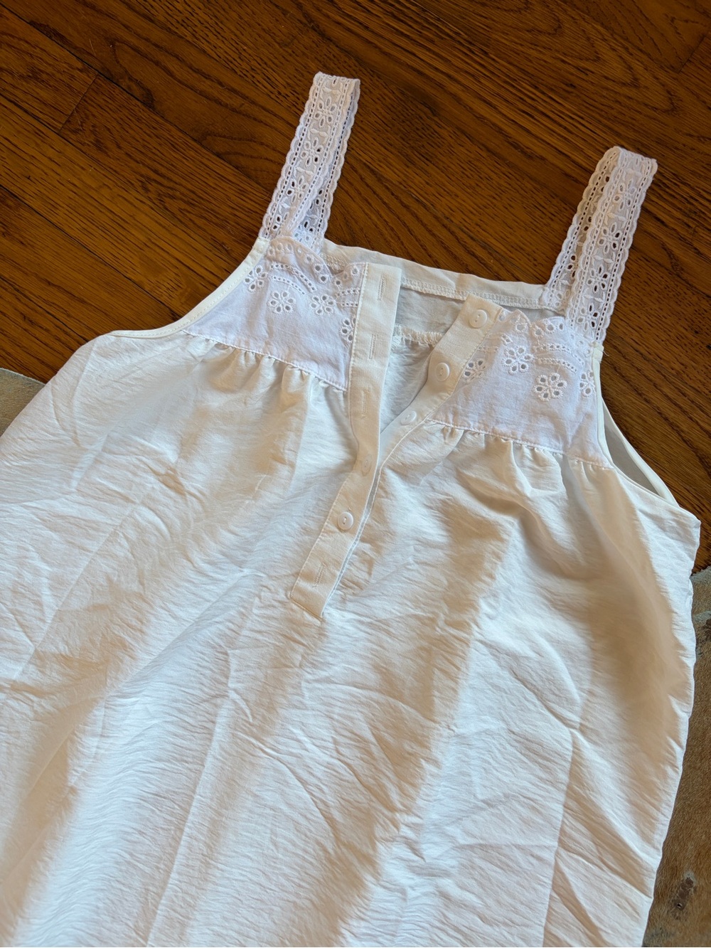 White Eyelet Cotton Dress